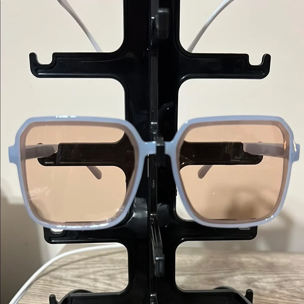 Stylish Blue and Tan Smart Glasses